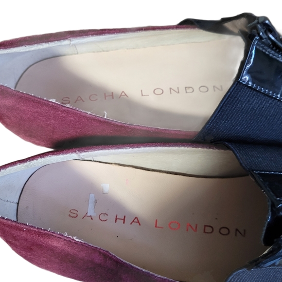 Sacha London Wine & Black Wedge Loafers Sz 9.5-10 - Picture 5 of 10
